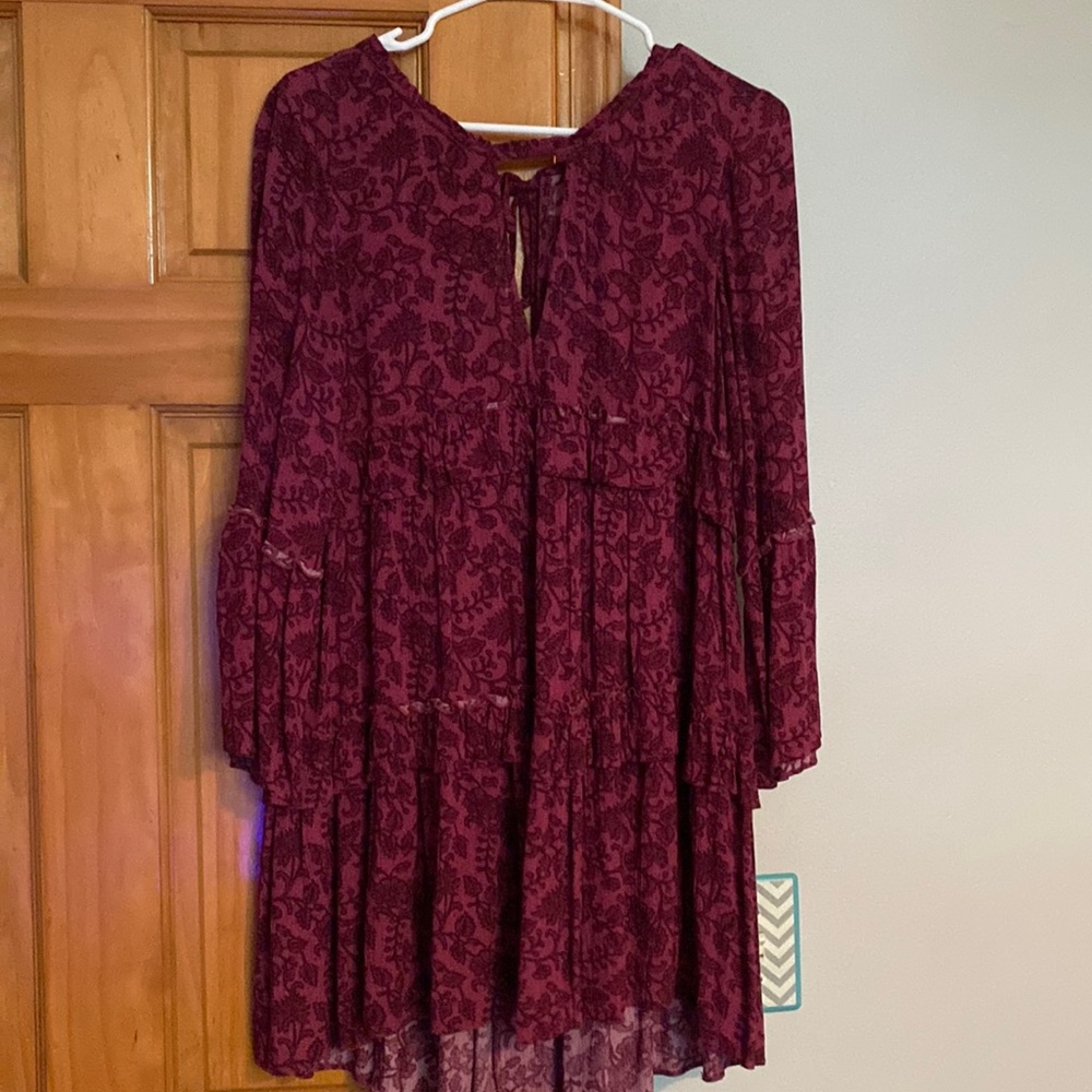 Maroon floral dress from American Eagle